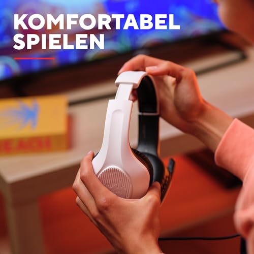 Trust Gaming GXT 415PS Zirox Leichtes Gaming Headset für PlayStation 5 mit 50-mm-Treiber, 1,2 m Kabel, 3,5-mm-Audioanschluss, Hochklappbares Mikrofon, Over-Ear PS5 Kopfhörer mit Kabel - Weiß Bild 5