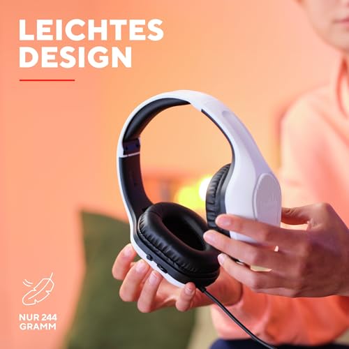 Trust Gaming GXT 415PS Zirox Leichtes Gaming Headset für PlayStation 5 mit 50-mm-Treiber, 1,2 m Kabel, 3,5-mm-Audioanschluss, Hochklappbares Mikrofon, Over-Ear PS5 Kopfhörer mit Kabel - Weiß Bild 7