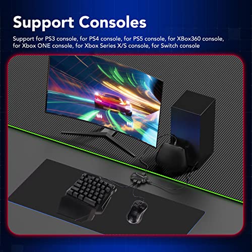 Halbhand-Gaming-Tastatur- und Maus-Konverter-Kombination, Geräuschloses Kabelgebundenes Tastatur-Maus-Konverter-Set für für XboxONE für Bild 2