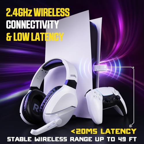 WolfLawS Wireless Gaming Headset (White) Bild 2