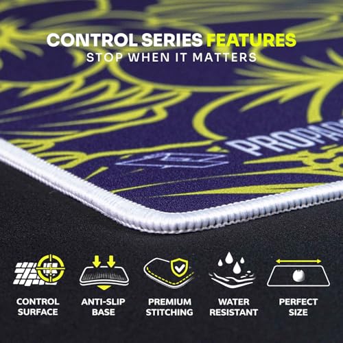 propads PRO Control Mousepad 500x500mm - Für echte Esportler - Schnelles und raues Gaming-Mauspad, Rutschfestes Gummi - Schwarz (Hibiscus) Bild 4