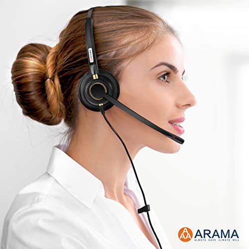 Arama Mobiles Headset mit Mikrofon, Mikrofon mit Geräuschunterdrückung und Anrufsteuerung, PC-Kopfhörer für Gaming-Softphone, Skype, Büro, Geschäft und Handy mit 3.5-mm-Klinkenstecker (802MP) Bild 3
