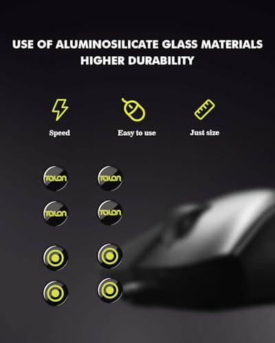 TALONGAMES Gebogene Kanten, ultrastarke Glas-Mausfüße für Skates, Gaming-Maus, Ersatzfüße, super glattes Gleiten, schnelle und langlebige Sohle (universal, schwarz) Bild 4