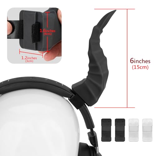 GEEKRIA 3D Dämonenhörner für Kopfhörer, Teufelshörner Kopfhörer Zubehör mit Haken und Schlaufe, Cosplay Ohren Teufel Befestigung für Gamer und Streamer Bild 4