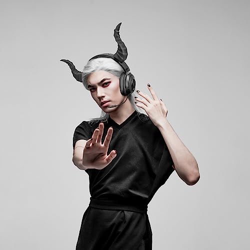 GEEKRIA 3D Dämonenhörner für Kopfhörer, Teufelshörner Kopfhörer Zubehör mit Haken und Schlaufe, Cosplay Ohren Teufel Befestigung für Gamer und Streamer Bild 6