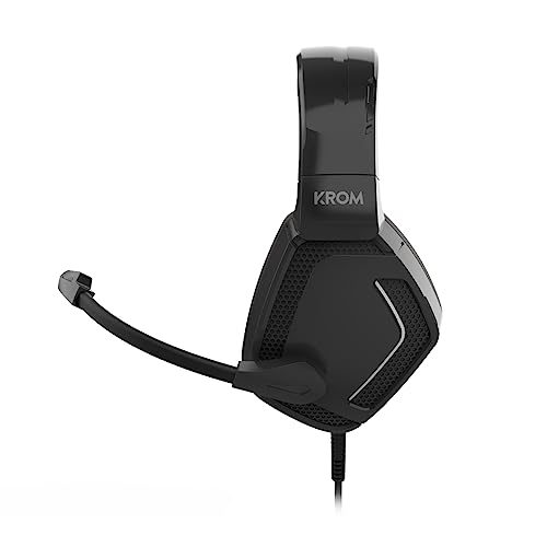 KROM Gaming KOPA PRO – Stereo-Headset, 50-mm-Lautsprecher, Lautstärkeregler, verstellbarer Kopfbügel, flexibles Mikrofon, PC, Ps4-Ps5, Switch, Smartphones, Tablets, Schwarz Bild 3