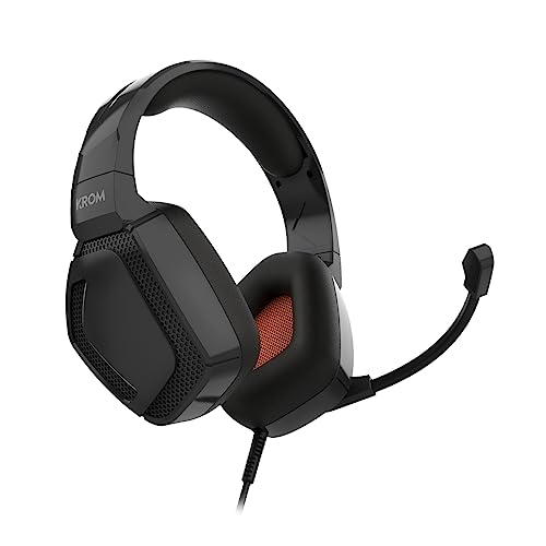 KROM Gaming KOPA PRO – Stereo-Headset, 50-mm-Lautsprecher, Lautstärkeregler, verstellbarer Kopfbügel, flexibles Mikrofon, PC, Ps4-Ps5, Switch, Smartphones, Tablets, Schwarz Bild 6