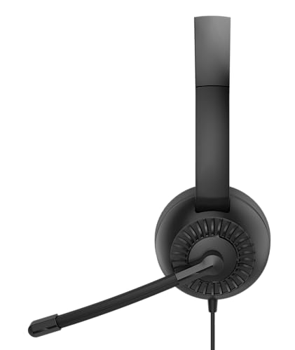 Speedlink METIS Stereo USB Headset PC – leichtes Headset mit Mikrofon und Kabelfernbedienung, kabelgebunden USB-A und 3,5 mm-Klinkenstecker, Kopfhörer mit Kabel, Aufbewahrungstasche, schwarz Bild 3