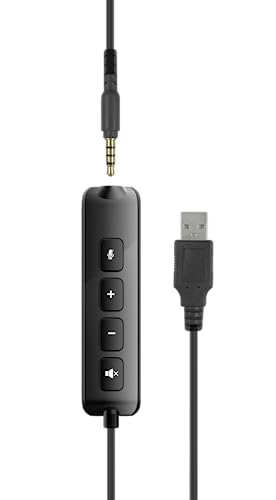 Speedlink METIS Stereo USB Headset PC – leichtes Headset mit Mikrofon und Kabelfernbedienung, kabelgebunden USB-A und 3,5 mm-Klinkenstecker, Kopfhörer mit Kabel, Aufbewahrungstasche, schwarz Bild 4