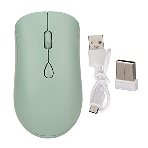 ciciglow Drahtlose Bluetooth-Maus, Dual-Modi, Bluetooth 5.2 und 2,4 G, Kabellose 1600-DPI-Computermaus mit USB-Empfänger, Wiederaufladbare Leise Maus (Grün) Bild 1