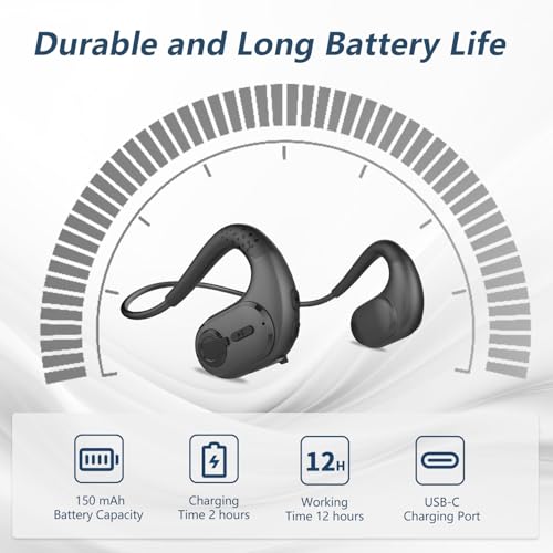 BANIGIPA Bluetooth Headset mit abnehmbarem Mikrofon, Noise Cancelling Wireless Headset für Telefone Laptop Computer PC, Open Ear Kopfhörer für Office Meeting Laufen Radfahren Fahren Arbeiten-12 Stunde Bild 6