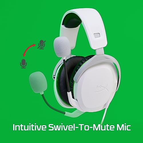 HyperX CloudX Stinger 2, Kabelgebundenes Gaming-Headset für Xbox, Offiziell lizenziert, 50mm-Treiber, Leicht, Memory-Schaumstoff, Schwenkbares Mikrofon, Integrierte Audiosteuerung, Weiß Bild 7