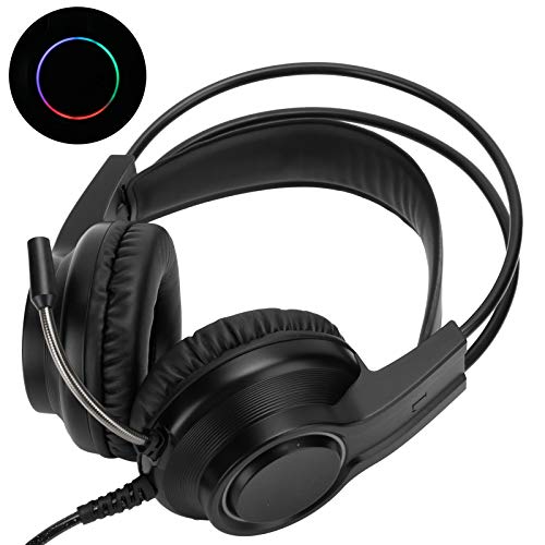 Annadue USB-Gaming-Headset mit 7.1 Single, Wired PC Gaming Headphones mit Noise Cancelling-Mikrofon und Sound Control für PC-Laptop, Eingebauter -Decoder-Chip (Schwarz) Bild 4