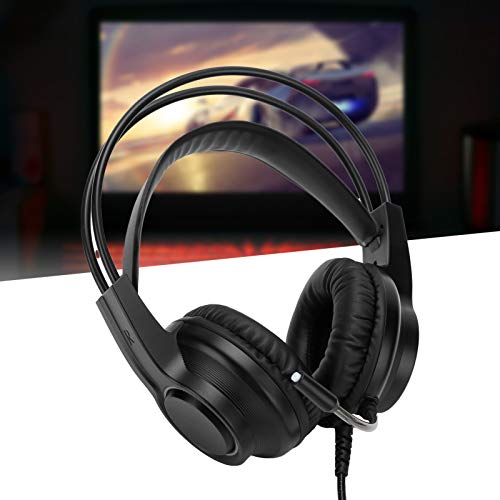 Annadue USB-Gaming-Headset mit 7.1 Single, Wired PC Gaming Headphones mit Noise Cancelling-Mikrofon und Sound Control für PC-Laptop, Eingebauter -Decoder-Chip (Schwarz) Bild 5