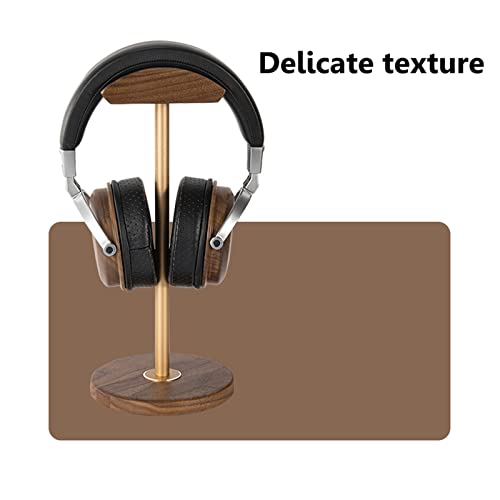 Headset Halterung Kopfhörerständer, massiver Holz-Desktop-Kopfhörerhalter, universeller Gaming-Headset-Ständer aus Aluminiumlegierung, Walnussholz, Kopfhörer-Display-Halterung for den Schreibtisch Kop Bild 4