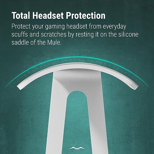 Hawkridge Mule MS1 - Gaming-Headset- und Kopfhörerständer, stabil und zuverlässig, pulverbeschichteter Stahl, weiche Silikon-Kopfbandauflage - weiß Bild 5