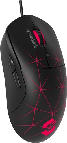 Speedlink CORAX Gaming Maus mit Kabel - konfigurierbare RGB Beleuchtung, 5 programmierbare Tasten, DPI-Schalter bis 3.200 dpi, kabelgebunden, stoffummanteltes Kabel, schwarz Bild 3