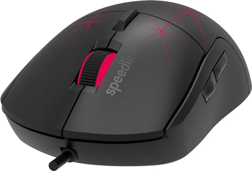 Speedlink CORAX Gaming Maus mit Kabel - konfigurierbare RGB Beleuchtung, 5 programmierbare Tasten, DPI-Schalter bis 3.200 dpi, kabelgebunden, stoffummanteltes Kabel, schwarz Bild 4