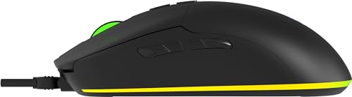 Speedlink TAUROX Gaming Maus mit Kabel - konfigurierbare RGB Beleuchtung, 5 programmierbare Tasten, zwei DPI-Schalter bis 7.200 dpi, kabelgebunden, stoffummanteltes Kabel, schwarz Bild 2