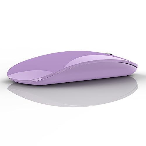 Uiosmuph Bluetooth Maus, Kabellose Maus mit USB-Nano-Empfänger, Tri-Mode (Dual Bluetooth 5.1 + 2.4GHz) Leise Funkmaus Wiederaufladbare für Laptop, PC, iPad, Mac Purple Bild 1