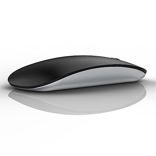Uiosmuph Bluetooth Maus, Kabellose Maus mit USB-Nano-Empfänger, Tri-Mode (Dual Bluetooth 5.1 + 2.4GHz) Leise Funkmaus Wiederaufladbare für Laptop, PC, iPad, Mac schwarz Bild 1