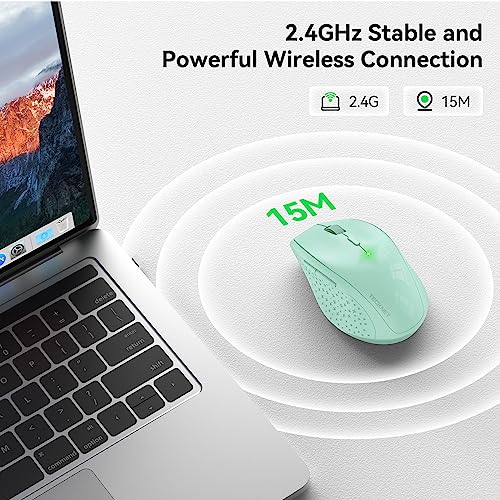 TECKNET Kabellose Maus, 4800 DPI 2.4G Funkmaus mit USB Empfänger, 30 Monate Batterielaufzeit, Optical Tracking, Wireless Maus mit 6 Tasten für PC Laptop Windows Mac MacBook Linux Bild 3