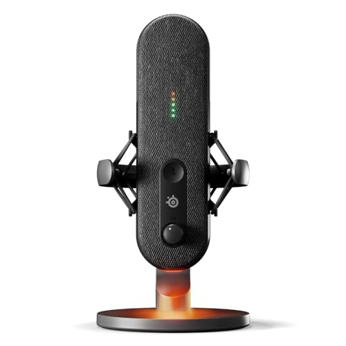 SteelSeries Alias USB-Mikrofon für PC – 3 Mal größere Kapsel fürs Gaming, Streaming und Podcasting – KI-gestützte Geräuschunterdrückung – LED-Stummschalttaste + Pegelüberwachung – Stoßdämpfer Bild 1