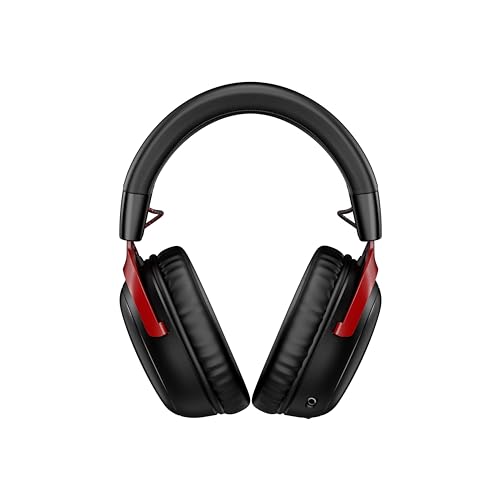 HyperX Cloud III Wireless – Gaming-Headset – Kabellos, bis zu 120 Stunden Akkulaufzeit, DTS Headphone:X, 2,4 GHz, 53-mm-Treiber, Memory Foam, PC/PS5/Nintendo Switch-kompatibel, Schwarz-Rot Bild 2