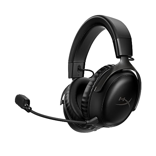 HyperX Cloud III Wireless Gaming-Headset – Over-Ear Headset mit Mikrofon, 120h Akku, 2.4GHz Wireless, DTS Headphone:X, 53mm Treiber, PC, PS5, PS4, Nintendo Switch, Schwarz Bild 1