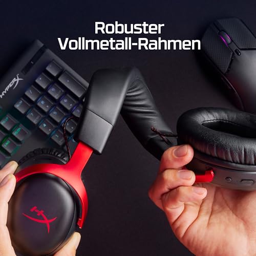 HyperX Cloud III Wireless Gaming-Headset – Over-Ear Headset mit Mikrofon, 120h Akku, 2.4GHz Wireless, DTS Headphone:X, 53mm Treiber, PC, PS5, PS4, Nintendo Switch, Schwarz Bild 6