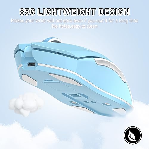 DAREU Blau Kabellose Gaming Maus mit Magnetic Ladestation Wiederaufladbar RGB, 12K DPI, 7 Programmierbare Tasten Hochpräziser Sensor 300IPS 1000 Hz für PC Notebook Mac Bild 7