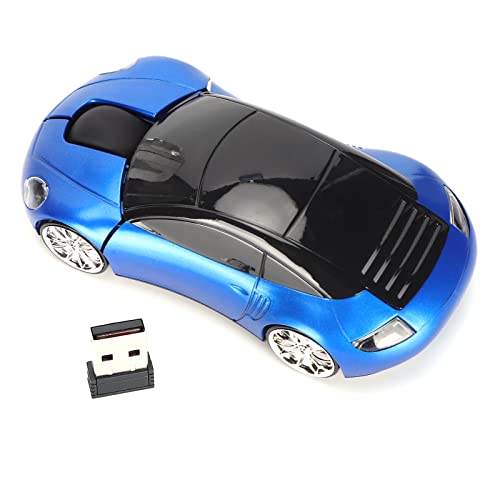 Drahtlose Maus, Tragbare, Schnurlose 2,4-G-Maus in Autoform, Ergonomische Professionelle Optische Spielemaus (Blau) Bild 1