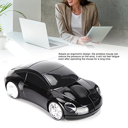 Drahtlose Maus, Tragbare, Schnurlose 2,4-G-Maus in Autoform, Ergonomische Professionelle Optische Spielemaus (Schwarz) Bild 3