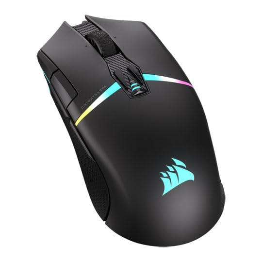 Corsair NIGHTSABRE RGB Wireless Gaming-Maus Für FPS, MOBA - 26.000 DPI - 11 Programmierbare Tasten - Bis zu 100 Stunden Akku - iCUE-Kompatibel - Schwarz Bild 4