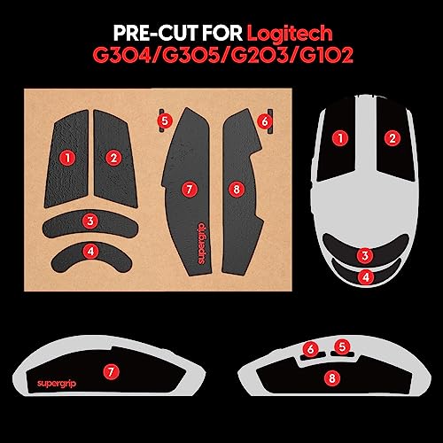 Supergrip – Anti-Rutsch-Streifen für Logitech G304 Gaming-Maus Bild 4