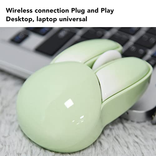 Jectse Cute Bunny Kabellose Maus, 2,4 G Tragbare Optische Mäuse, Computermaus mit Einstellbarer DPI, Kabellose Maus, Kleine Leise Maus für Laptop-Desktop-PC (Matcha-Grün) Bild 3
