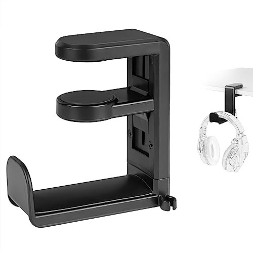 Geekria Kopfhörerständer unter dem Schreibtisch, 360° drehbarer Gaming-Headset-Haken, Verstellbarer Halter – kompatibel mit Bose Sony AKG JBL Sennheiser B&O (Schwarz) Bild 1