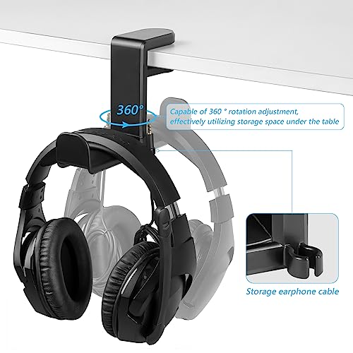 Geekria Kopfhörerständer unter dem Schreibtisch, 360° drehbarer Gaming-Headset-Haken, Verstellbarer Halter – kompatibel mit Bose Sony AKG JBL Sennheiser B&O (Schwarz) Bild 4