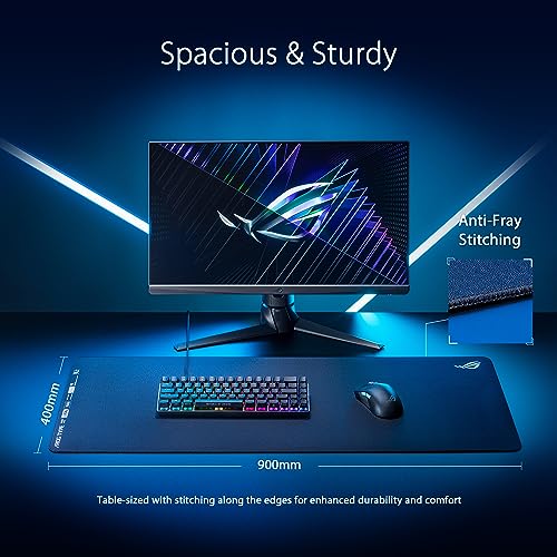 ASUS ROG Hone Ace XXL Gaming-Mauspad (weiche und rutschfeste Gummibasis, Hybrid-Gewebeoberfläche, die Konsistenz und Kontrolle bietet, Wasser- und öl- und staubabweisend) Bild 6