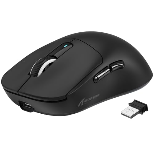 VGN GAMEPOWER x ATTACK SHARK X3 SUPERLIGHT Kabellose Gaming-Maus, 49g Ultraleicht Mouse, 26000DPI, PixArt PAW3395, 2.4G/BT/Kabelgebunden, PTFE Feet, Bis zu 200 Std. Akku, G502, PC/Xbox/PS/Mac, Schwarz Bild 1