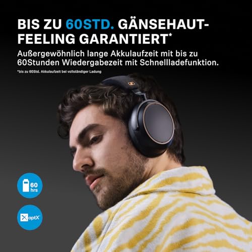 Sennheiser MOMENTUM 4 Wireless Noise Cancelling Headphones – Bluetooth Kopfhörer Headset für kristallklare Anrufe mit adaptiver Geräuschunterdrückung, Over-Ear, 60 h Akku, faltbar, Schwarz/Kupfer Bild 2
