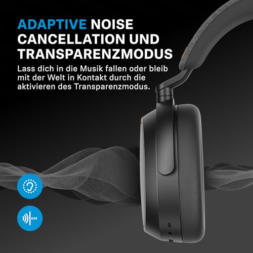 Sennheiser MOMENTUM 4 Wireless Noise Cancelling Headphones – Bluetooth Kopfhörer Headset für kristallklare Anrufe mit adaptiver Geräuschunterdrückung, Over-Ear, 60 h Akku, faltbar, Schwarz/Kupfer Bild 4