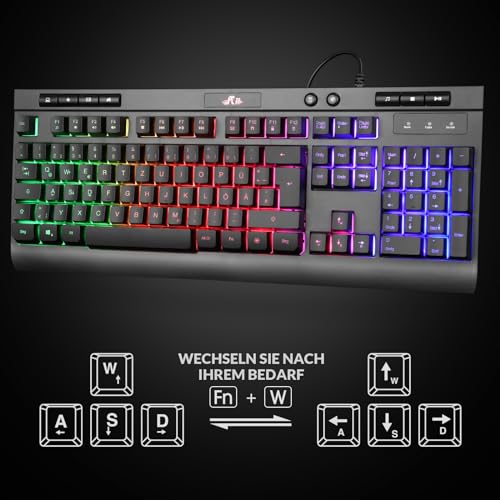 Rii Maus und Tastatur Gaming, Gaming Tastatur mit Maus ist Ergonomisch, ps5 Tastatur und Maus mit Deutsches QWERTZ Layout, Gaming Set für PC/Laptop/Xbox/ps4 RK900 Bild 5