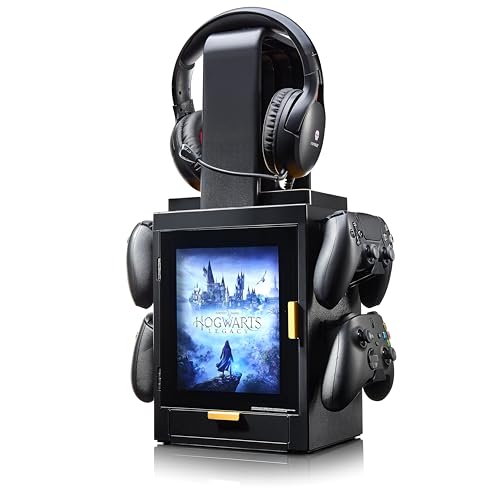 Numskull Offizieller Hogwarts Legacy LED-Licht Gaming-Schrank, Controller-Halter & Headset-Ständer für PS4/PS5 & Xbox Series X|S - Mehrere LED-Lichteinstellungen - Offizielle Harry Potter-Merchandise Bild 1