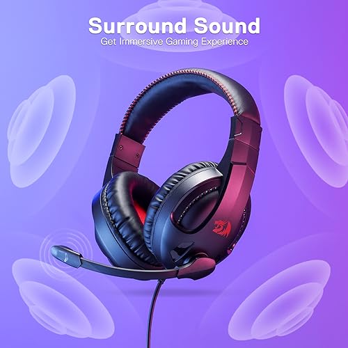 Redragon H211 Cronus Black Kabelgebundenes Gaming-Headset, Stereo-Surround-Sound, Mikrofon mit Geräuschunterdrückung, 40-mm-Treiber, Over-Ear-Kopfhörer, funktioniert für PC/PS/Xbox/NS Bild 3