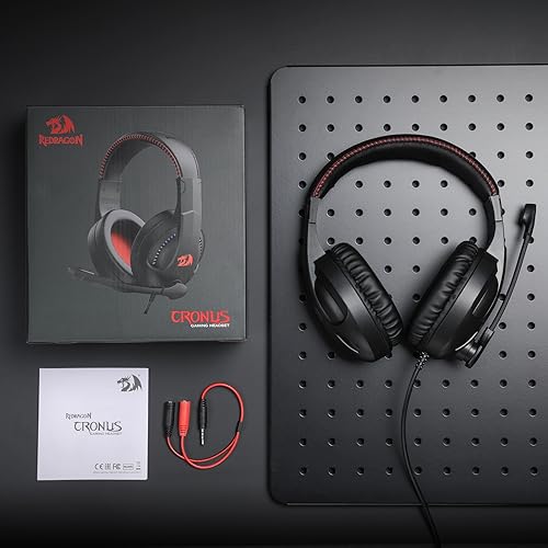 Redragon H211 Cronus Black Kabelgebundenes Gaming-Headset, Stereo-Surround-Sound, Mikrofon mit Geräuschunterdrückung, 40-mm-Treiber, Over-Ear-Kopfhörer, funktioniert für PC/PS/Xbox/NS Bild 7