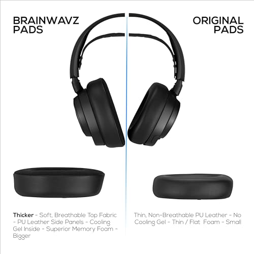 Brainwavz Gaming-Ohrpolster für Nova Pro Wireless – Hybrid Kühlgel & Memory-Schaum Ersatz-Ohrpolster für Steelseries Arctis Noa Pro Wireless, erhöhte Dicke, Haltbarkeit und Schallisolierung Bild 3