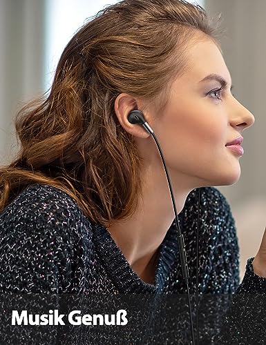 DuKabel USB In Ear Kopfhörer für PS5 PS4, USB PC Headset mit Mikrofon und In-line Steuerung Kabelgebunder Ohrhörer für PC Laptop - Schwarz Bild 6