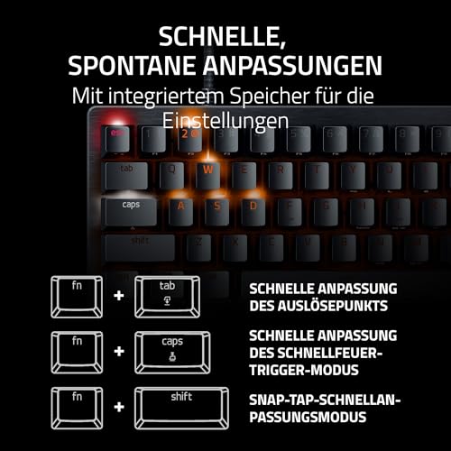 Razer Huntsman V3 Pro Mini - Analoge optische E-Sport Gaming-Tastatur im 60% Format - Snap Tap - Rapid Trigger - Schnell-Feuer Modus - Doubleshot-PBT Tastenkappen - QWERTZ DE-Layout | Schwarz Bild 6