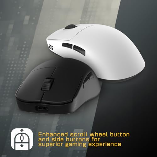 ENDGAME GEAR OP1we Wireless Gaming-Maus, CompX CX52850 Mikrocontroller, Pixart PAW3370 Optischer Sensor, Mod-freundlich, Hybrid-Skate-Design, Claw-Grip, 58,5 g, Schwarz Bild 4